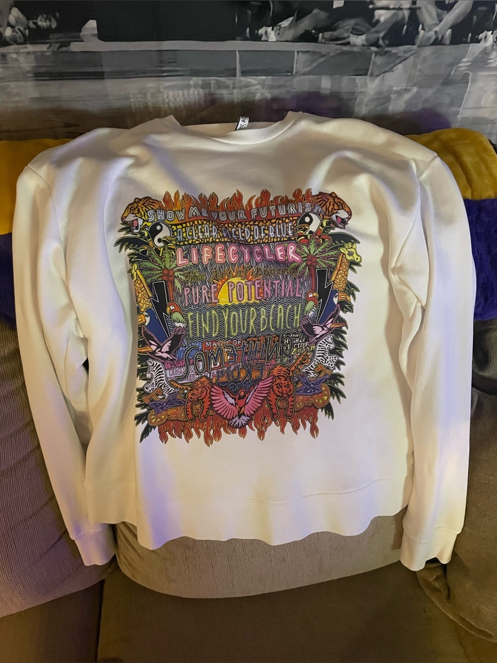 Neil Barrett x Jody Paulsen Art Collage RARE White Sweatshirt Spring/Summer 2020